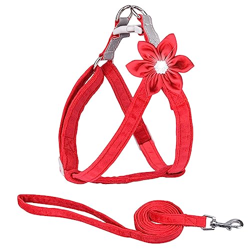 KINLYBO Hundegeschirr mit verstellbarer Schnalle, reflektierend, für Hunde und Katzen, Blume, Rot, Größe S KINLYBO Hundegeschirr mit verstellbarer Schnalle, reflektierend, für Hunde und Katzen, Blume, Rot, Größe S von KINLYBO