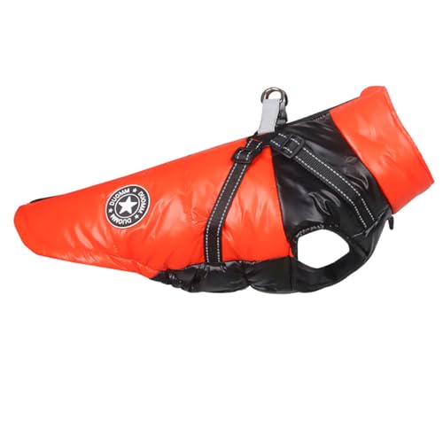 KINLYBO Hundemantel, wasserdicht, verstellbar, mit PP-Baumwolle, gefüttert, warme Jacke für Welpen, Größe M, große Haustiere, Orange, Größe L KINLYBO Hundemantel, wasserdicht, verstellbar, mit PP-Baumwolle, gefüttert, warme Jacke für Welpen, Größe M, große Haustiere, Orange, Größe L von KINLYBO