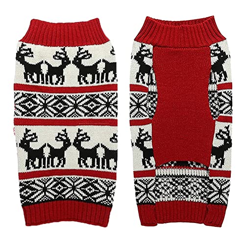 KINLYBO Hundepullover für Weihnachten, Cartoon-Weihnachten, Elch, Rentier, Schneeflocken, Haustier, Katze, Winter, Strickwaren, Kostüme, schwarz, M KINLYBO Hundepullover für Weihnachten, Cartoon-Weihnachten, Elch, Rentier, Schneeflocken, Haustier, Katze, Winter, Strickwaren, Kostüme, schwarz, M von KINLYBO