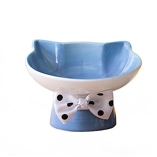 KINLYBO Keramik-Schüssel, rutschfest, langlebig, abgeschrägte abgeschrägte Form, für Hunde und Katzen, Blau von KINLYBO