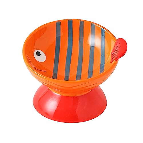 KINLYBO Keramiknäpfe für Haustiere, Katzen, Futternapf, Wasserschale, Anti-Aufregung, Standschale, Orange von KINLYBO