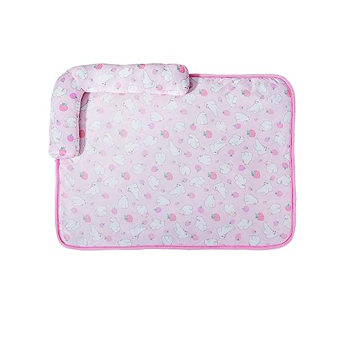 KINLYBO Kühlmatten für Haustiere, Eisseide, Kältepads, Cartoon-Muster, für Hunde, Katzen, Bett mit Kissen, Rosa, Größe L KINLYBO Kühlmatten für Haustiere, Eisseide, Kältepads, Cartoon-Muster, für Hunde, Katzen, Bett mit Kissen, Rosa, Größe L von KINLYBO