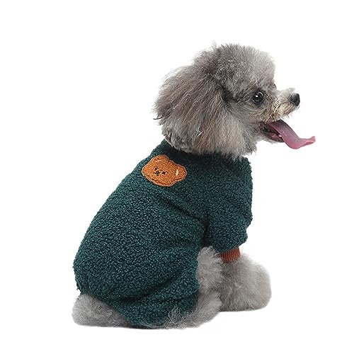 KINLYBO Pets Dogs Homewear Schlafanzug für Welpen, Flanell, atmungsaktiv, Gr. M, Grün von KINLYBO