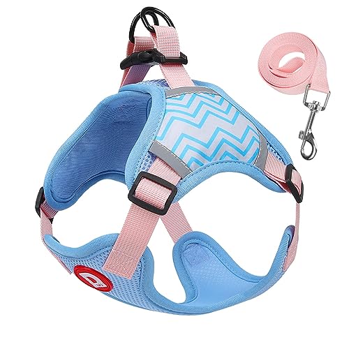 KINLYBO Pets Harness Breathable Reflective Vest Harnesses with Pull for Puppy Dogs Cats Blue S von KINLYBO