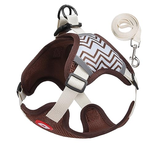KINLYBO Pets Harness Breathable Reflective Vest Harnesses with Pull for Puppy Dogs Cats Coffee S KINLYBO Pets Harness Breathable Reflective Vest Harnesses with Pull for Puppy Dogs Cats Coffee S von KINLYBO