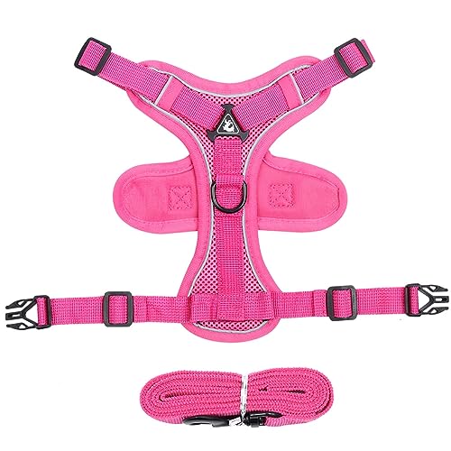 KINLYBO Pets Harnesses with Handle Breathable Reflective Vest Harness for Samll Dogs Cats Rose M von KINLYBO