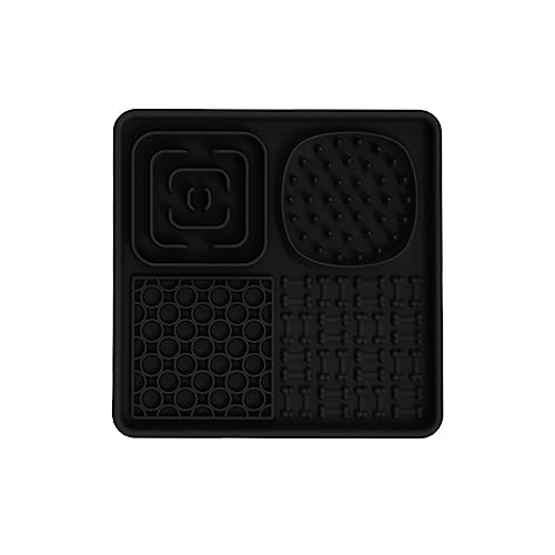 KINLYBO Pets Lick Mats Silicone Slow Feeder Pads with Dogs Lick Bowl Training Smell Black von KINLYBO