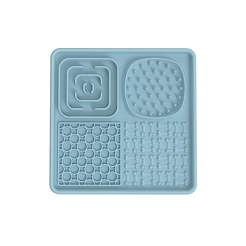 KINLYBO Pets Lick Mats Silicone Slow Feeder Pads with Dogs Lick Bowl Training Smell Blue von KINLYBO