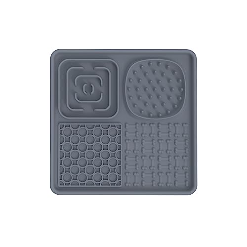 KINLYBO Pets Lick Mats Silicone Slow Feeder Pads with Dogs Lick Bowl Training Smell Gray von KINLYBO