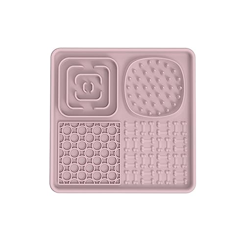 KINLYBO Pets Lick Mats Silicone Slow Feeder Pads with Dogs Lick Bowl Training Smell Pink von KINLYBO