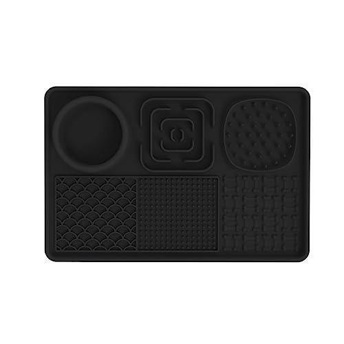 KINLYBO Pets Lick Mats Silicone Slow Feeder Pads with Dogs Lick Bowl Training Smell R-Black von KINLYBO