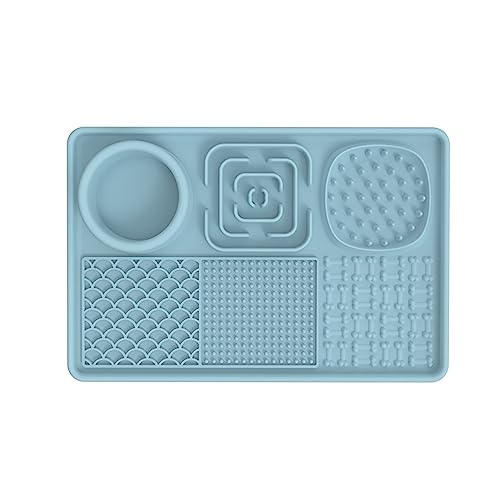 KINLYBO Pets Lick Mats Silicone Slow Feeder Pads with Dogs Lick Bowl Training Smell R-Blue von KINLYBO