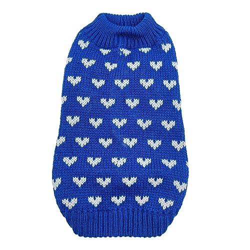 KINLYBO Pets Sweater Round Highneck Jumpers Knitwear Clasic Puppy Cats Pullover Blue XL von KINLYBO
