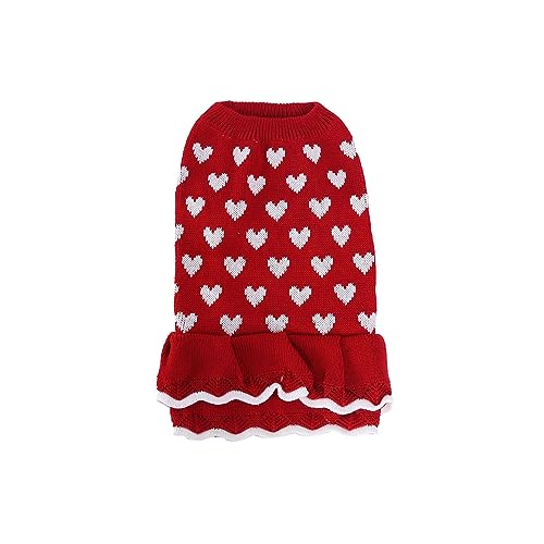 KINLYBO Pets Sweater Round Highneck Jumpers Knitwear Clasic Puppy Cats Pullover Red Skirt M KINLYBO Pets Sweater Round Highneck Jumpers Knitwear Clasic Puppy Cats Pullover Red Skirt M von KINLYBO