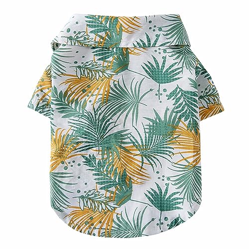 KINLYBO Sommer Hawaii-Kleidung für Welpen Hunde Druck Casual Beachwear T-Shirts Weiß XL von KINLYBO