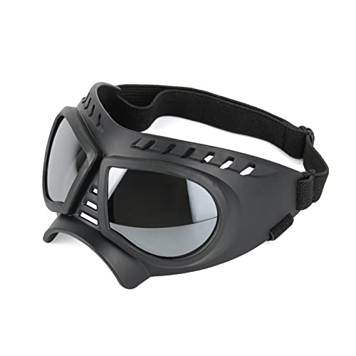 KINLYBO Sonnenbrille für Haustier Hunde, Hundebrille Soft Frame Mask Goggles Winddicht Augenschutz Anti-UV-Brille für mittelgroße oder große Hunde Schwarz von KINLYBO