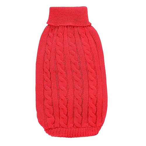KINLYBO Winterpullover für Haustiere, einfarbig, hoher Halsausschnitt, Strickware, Kleidung für Welpen, Hunde, Katzen, Rot, Größe XS KINLYBO Winterpullover für Haustiere, einfarbig, hoher Halsausschnitt, Strickware, Kleidung für Welpen, Hunde, Katzen, Rot, Größe XS von KINLYBO