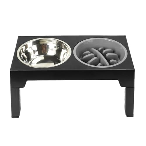 KINSPON Erhöhter Katzennapf mit Doppelnapf Slow Feeder Bowl Hundenapf für Haustier Fütterung Futterbehälter Katze Welpen KINSPON Erhöhter Katzennapf mit Doppelnapf Slow Feeder Bowl Hundenapf für Haustier Fütterung Futterbehälter Katze Welpen von KINSPON