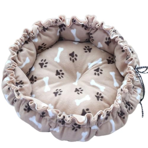 KINSPON Rundes Katzenbett für Hunde und Katzen, Winterhaus, Kordelzug, Haustiermatte für Kätzchen, Welpen, Schlafzubehör KINSPON Rundes Katzenbett für Hunde und Katzen, Winterhaus, Kordelzug, Haustiermatte für Kätzchen, Welpen, Schlafzubehör von KINSPON