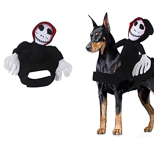 KIPETTO Hunde-Halloween-Kostüm Totenkopf-Geschirr Kostüm Haustier Halloween Party Dress Up von KIPETTO