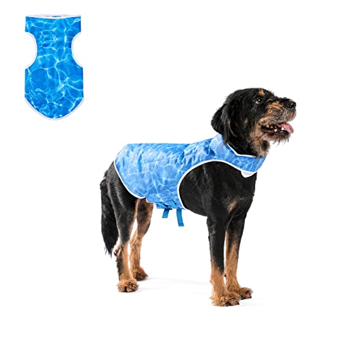 KIPETTO Hunde Kühlweste Einstellbare Hundegeschirr Hunde Gel Eiskühlende T-Shirts Welpe Sommer Atmungsaktive Kleidung, L von KIPETTO