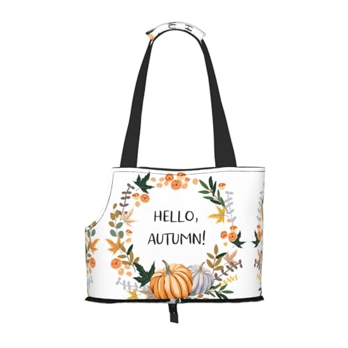 Hello Autumn Tragetasche für kleine Hunde, Schultertasche für Haustiere, tragbare Tragetasche für Hunde/Katze von KIROJA