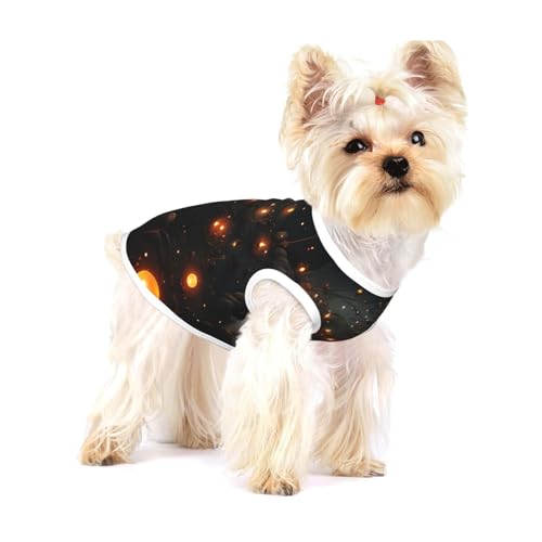 A Night Hunde-Shirt, gepunktet mit Lichtern, aus Baumwolle, weich, atmungsaktiv, für Hunde, Katzen, Jungen, Mädchen, Haustier-T-Shirt, geeignet für kleine Haustiere von KIRROWE