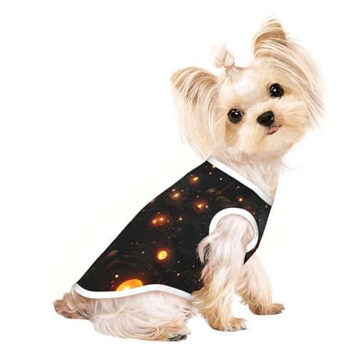 A Night Hunde-Shirt, gepunktet mit Lichtern, weich, atmungsaktiv, für Hunde, Katzen, Jungen, Mädchen, Haustier-T-Shirt, geeignet für kleine Haustiere von KIRROWE