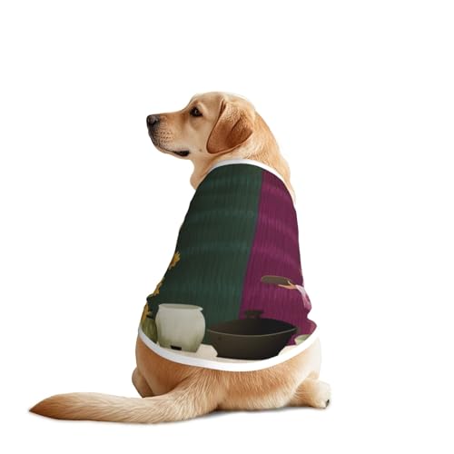 Abstraktes Küchen-Hundeshirt für große und mittelgroße Hunde – atmungsaktives Haustier-T-Shirt, perfekt für den täglichen Gebrauch und besondere Anlässe von KIRROWE