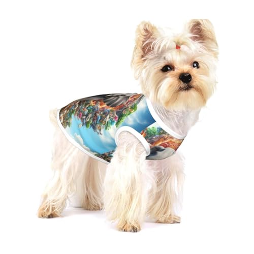 Animal Island Hunde-Shirt, Baumwolle, weich, atmungsaktiv, für Hunde, Katzen, Jungen, Mädchen, Haustier-T-Shirt, geeignet für kleine Haustiere von KIRROWE