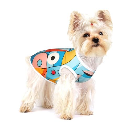 Buntes Labyrinth-Baumwoll-Hunde-Shirt, weich, atmungsaktiv, für Hunde, Katzen, Jungen, Mädchen, Haustier-T-Shirt, geeignet für kleine Haustiere Buntes Labyrinth-Baumwoll-Hunde-Shirt, weich, atmungsaktiv, für Hunde, Katzen, Jungen, Mädchen, Haustier-T-Shirt, geeignet für kleine Haustiere von KIRROWE