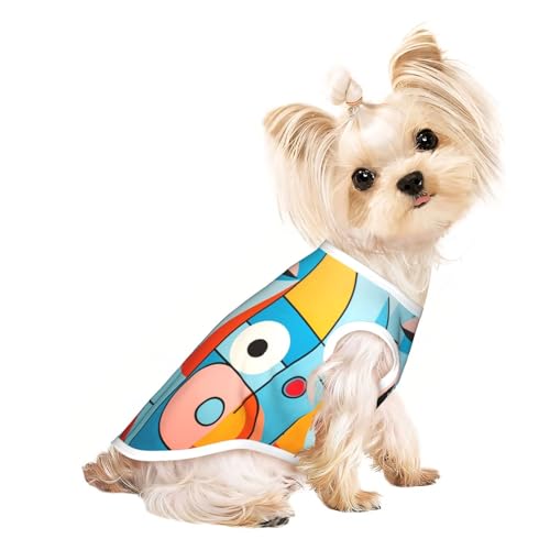 Buntes Labyrinth-Shirt für kleine Hunde, weich, atmungsaktiv, für Hunde, Katzen, Jungen, Mädchen, Haustier-T-Shirt, geeignet für kleine Haustiere von KIRROWE
