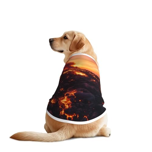 Flame Mountain Hunde-Shirt für große und mittelgroße Hunde – atmungsaktives Haustier-T-Shirt, perfekt für den täglichen Gebrauch und besondere Anlässe von KIRROWE