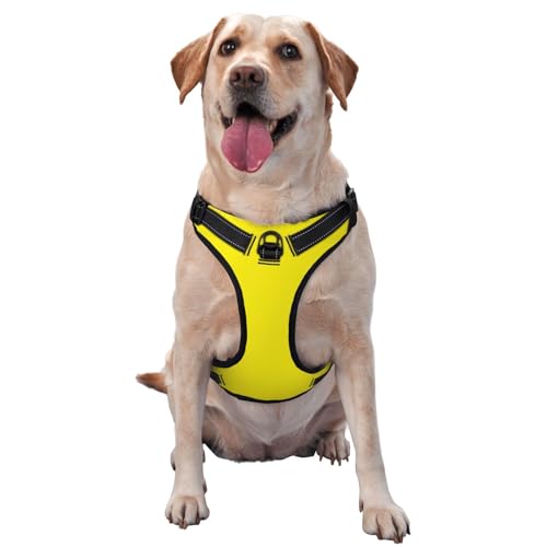Gelb Hundegeschirr - mit Reflexstreifen für Haustiere und Schnellspanner - geeignet für alle Hundetypen Gelb Hundegeschirr - mit Reflexstreifen für Haustiere und Schnellspanner - geeignet für alle Hundetypen von KIRROWE