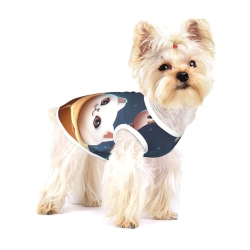 Hängendes Katzen-Hunde-Shirt, Baumwolle, weich, atmungsaktiv, für Hunde, Katzen, Jungen, Mädchen, Haustier-T-Shirt, geeignet für kleine Haustiere von KIRROWE