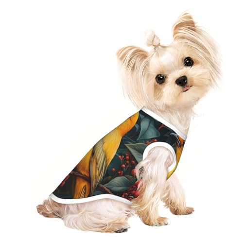 Hunde-Shirt, Motiv: Vögel in Obstbäumen, weich, atmungsaktiv, für Hunde, Katzen, Jungen, Mädchen, Haustier-T-Shirt, geeignet für kleine Haustiere Hunde-Shirt, Motiv: Vögel in Obstbäumen, weich, atmungsaktiv, für Hunde, Katzen, Jungen, Mädchen, Haustier-T-Shirt, geeignet für kleine Haustiere von KIRROWE