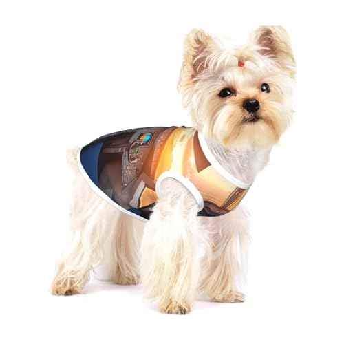 Hunde-Shirt aus Baumwolle, Motiv: Cockpit eines Flugzeugs, weich, atmungsaktiv, für Hunde, Katzen, Jungen, Mädchen, Haustier-T-Shirt, geeignet für kleine Haustiere von KIRROWE