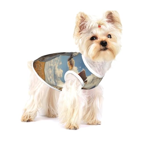 Hunde-Shirt aus Baumwolle, Motiv: Rinder auf der Prärie, weich, atmungsaktiv, für Hunde, Katzen, Jungen, Mädchen, Haustier-T-Shirt, geeignet für kleine Haustiere von KIRROWE