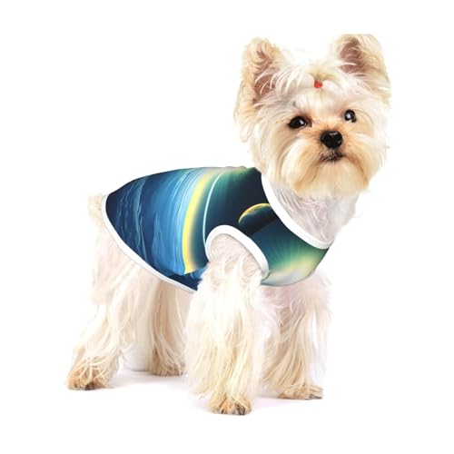 Hunde-Shirt aus Baumwolle mit Blick auf die Erde, weich, atmungsaktiv, für Hunde, Katzen, Jungen, Mädchen, Haustier-T-Shirt, geeignet für kleine Haustiere von KIRROWE
