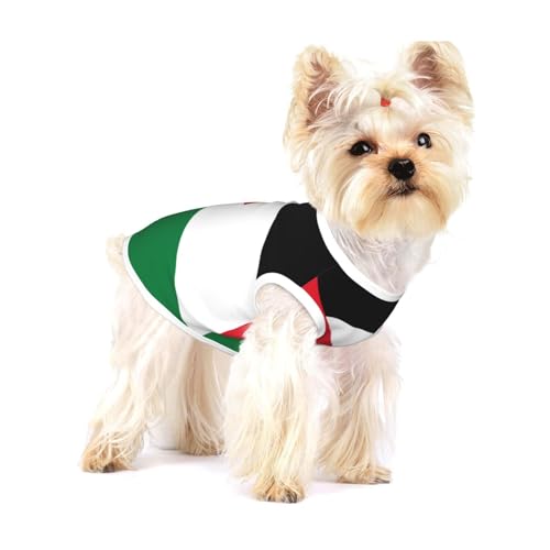Hunde-Shirt aus Baumwolle mit Jordanien-Flagge, weich, atmungsaktiv, für Hunde, Katzen, Jungen, Mädchen, Haustier-T-Shirt, geeignet für kleine Haustiere von KIRROWE