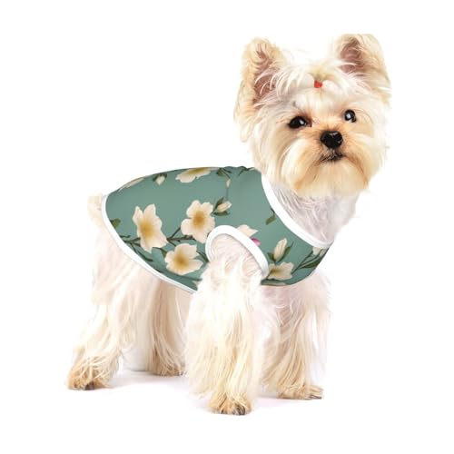 Hunde-Shirt aus Baumwolle mit stilisierten Blumen – weiches, atmungsaktives Hunde-Shirt für Hunde, Katzen, Jungen, Mädchen, Haustier-T-Shirt, geeignet für kleine Haustiere Hunde-Shirt aus Baumwolle mit stilisierten Blumen – weiches, atmungsaktives Hunde-Shirt für Hunde, Katzen, Jungen, Mädchen, Haustier-T-Shirt, geeignet für kleine Haustiere von KIRROWE