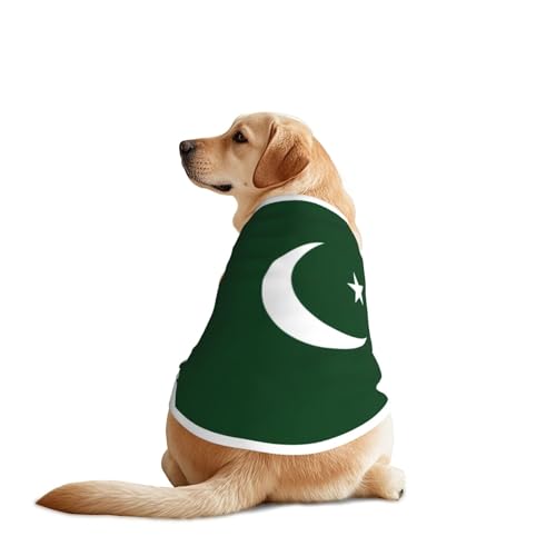Hunde-Shirt mit Flagge Pakistans für große und mittelgroße Hunde, atmungsaktives Netzgewebe, perfekt für den täglichen Gebrauch und besondere Anlässe von KIRROWE