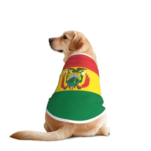 Hunde-Shirt mit Flagge von Bolivien, für große und mittelgroße Hunde, atmungsaktives Netzgewebe, perfekt für den Alltag und besondere Anlässe Hunde-Shirt mit Flagge von Bolivien, für große und mittelgroße Hunde, atmungsaktives Netzgewebe, perfekt für den Alltag und besondere Anlässe von KIRROWE