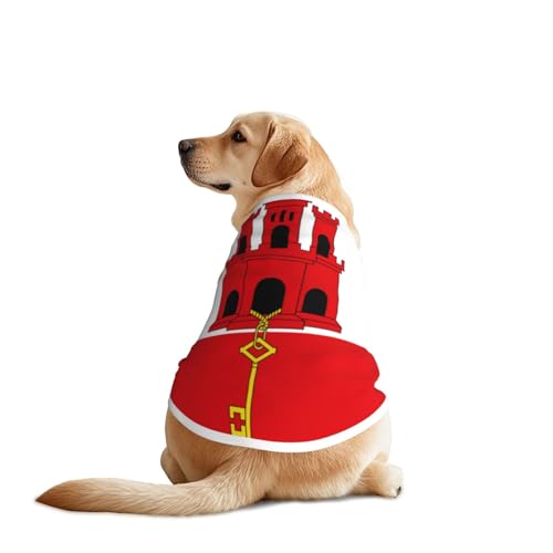 Hunde-Shirt mit Flagge von Gibraltar für große und mittelgroße Hunde, atmungsaktives Netzgewebe, perfekt für den täglichen Gebrauch und besondere Anlässe Hunde-Shirt mit Flagge von Gibraltar für große und mittelgroße Hunde, atmungsaktives Netzgewebe, perfekt für den täglichen Gebrauch und besondere Anlässe von KIRROWE