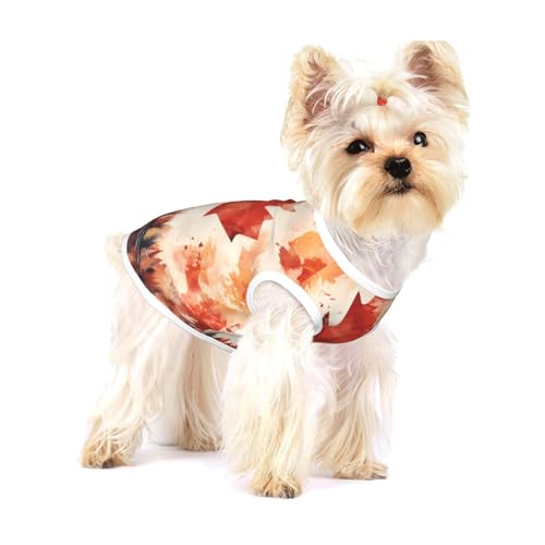 Hunde-Shirt mit kanadischer Flagge, Baumwolle, weich, atmungsaktiv, für Hunde, Katzen, Jungen, Mädchen, Haustier-T-Shirt, geeignet für kleine Haustiere von KIRROWE