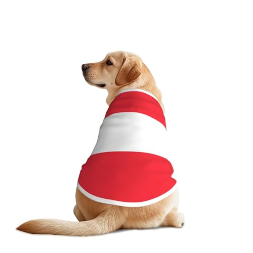 Hunde-Shirt mit österreichischer Flagge für große und mittelgroße Hunde – atmungsaktives Netzgewebe, perfekt für den täglichen Gebrauch und besondere Anlässe von KIRROWE