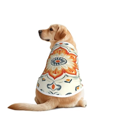 Hunde-Shirt mit traditionellem Muster für große und mittelgroße Hunde – atmungsaktives Netzgewebe, perfekt für den täglichen Gebrauch und besondere Anlässe von KIRROWE