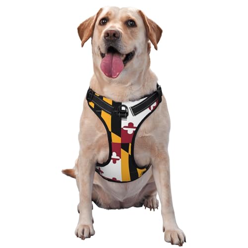 Hundegeschirr Flag of Maryland - mit reflektierenden Haustierstreifen und Schnellspanner ausgestattet - geeignet für alle Hundetypen Hundegeschirr Flag of Maryland - mit reflektierenden Haustierstreifen und Schnellspanner ausgestattet - geeignet für alle Hundetypen von KIRROWE