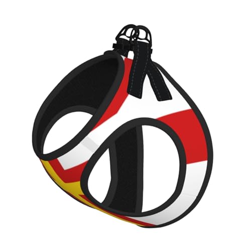 Hundegeschirr Flagge der Guernsey Islands – ausgestattet mit reflektierenden Riemen und Schnellverschluss-Schnallen – geeignet für kleine Katzen und Hunde von KIRROWE