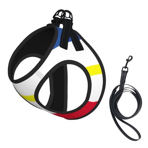 Hundegeschirr Flagge des Kantons Mecklenburg, mit reflektierenden Gurten und Schnellverschluss-Schnallen, geeignet für kleine Katzen und Hunde von KIRROWE
